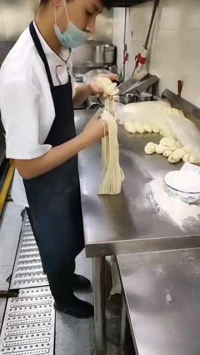 Making hand-pulled noodles