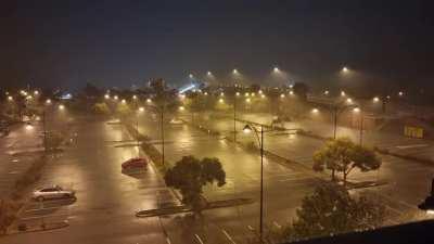 Rain from the bedroom balcony