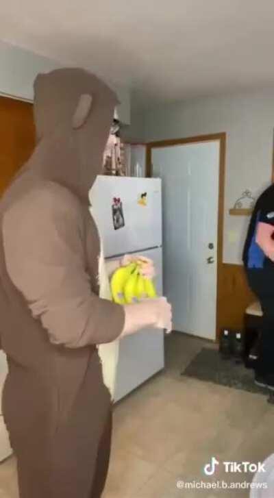 Filthy hooman stops fellow monke's transition