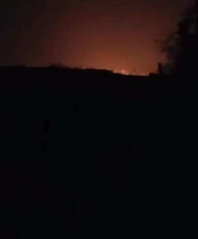 At night, the Ukrainian Defense Forces attacked an oil depot in the occupied Rovenky, Luhansk Oblast. October 12, 2024