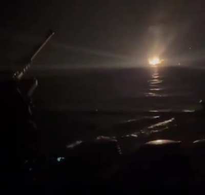 Ukrainians shooting at Russian controlled oil rig in Black Sea