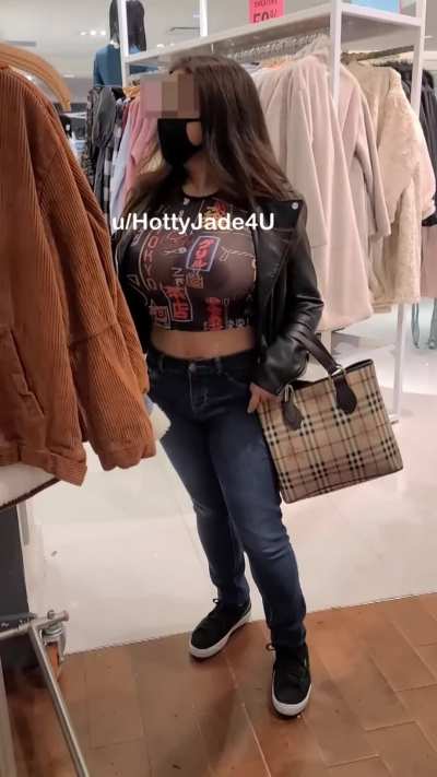 My big Desi titties shopping in sheer