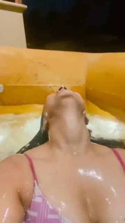 Aarti Nagpal wet in swimsuit, thick juicy body and throat