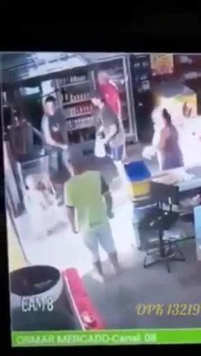 Man gets electrocuted while holding child. Red shirt guy saves the day