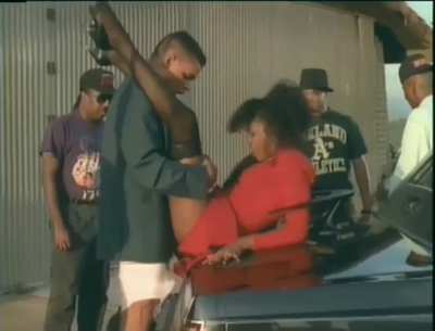 Angel Kelly gets dicked down on the hood of a limo by BBC as his homeboys watch & cheer him on.