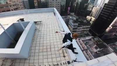 Rooftop POV Escape from Hong Kong security