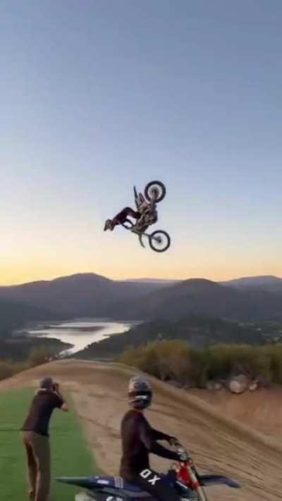 Back flip to a straight wheelie.