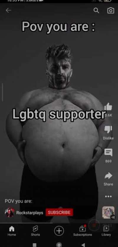 Using POV wrong makes homophob look fat and allys/lgbtqia+ like giga chads