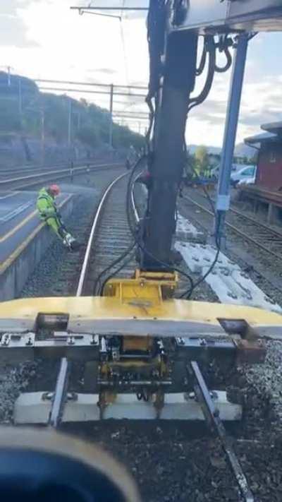 Replacing wooden railroad tracks