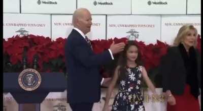 Joe Biden doesn't know where to go, led off by little girl