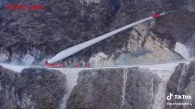 Transporting a wind turbine blade