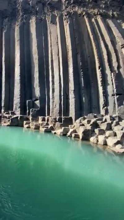 Basalt columns in Jökuldalur Valley, East Iceland