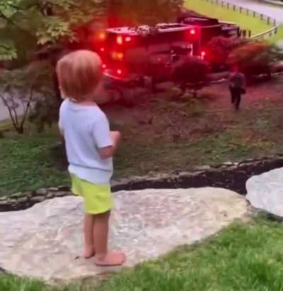 Firefighters give kid a light show and a gift he’ll remember forever