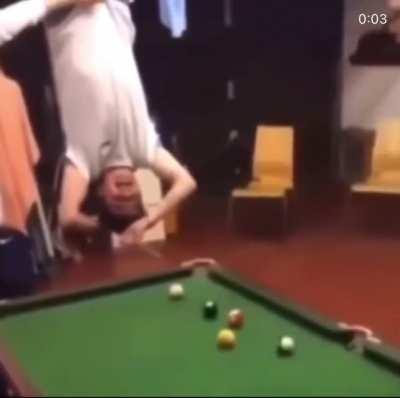 playing pool upside down