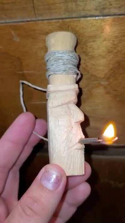 Some one told me this would be appropriate here. I whittled this guy to help me light my bowls.