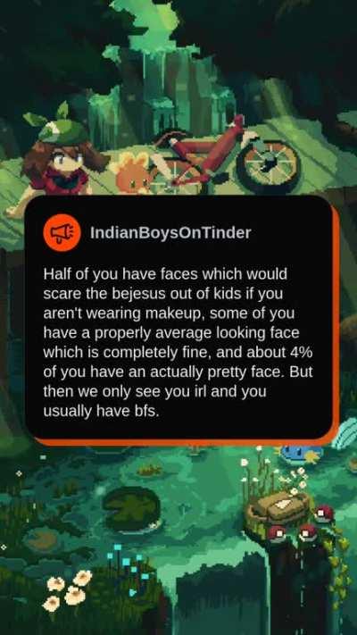 (Repost) Girls in India are solid mid and need to do better.