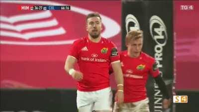 J.J Hanrahan Try For Munster V Cardiff