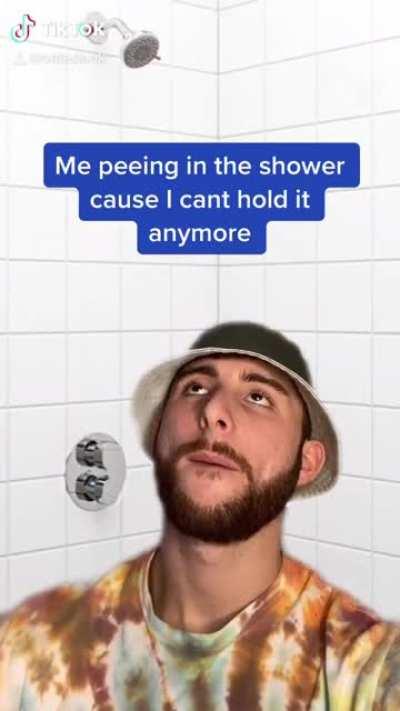 peeing in the shower