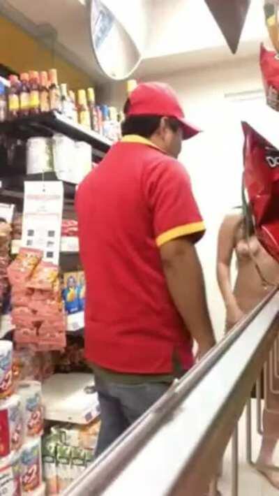 Slutty Girl Kicked Out Of Store After Getting Caught Filming Naked