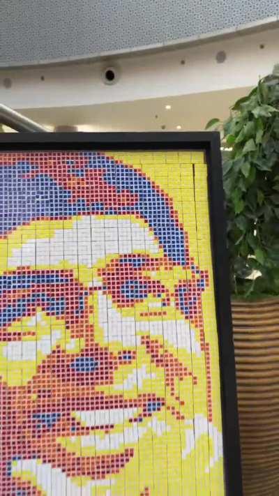 Portrait of Viswanathan Anand using 720 Rubik cubes!