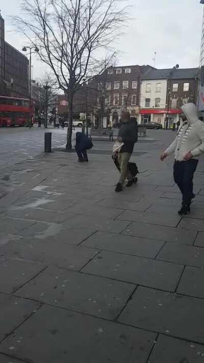 Wake up you bastard! - A man tries to bring pigeon back from the dead in london