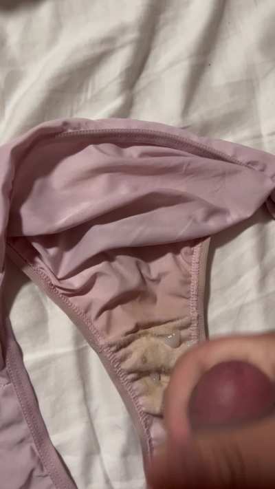 My wife’s dirty panties. My first shot flies off camera. 3 times in one day I was spent. 