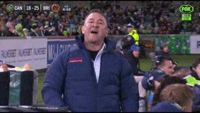 Ricky Stuart gives the cameraman a serve