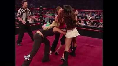 Trish stratus humiliates &amp;amp; strips christy hemme in her raw initiation