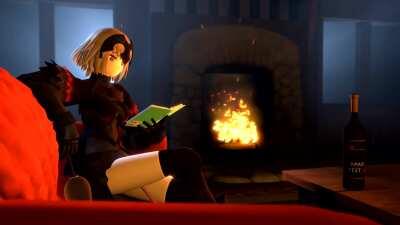 Jalter relaxes by the fire [Anim Loop]