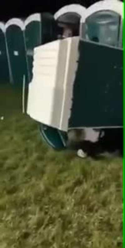 WCGW being too drunk in a portapotty