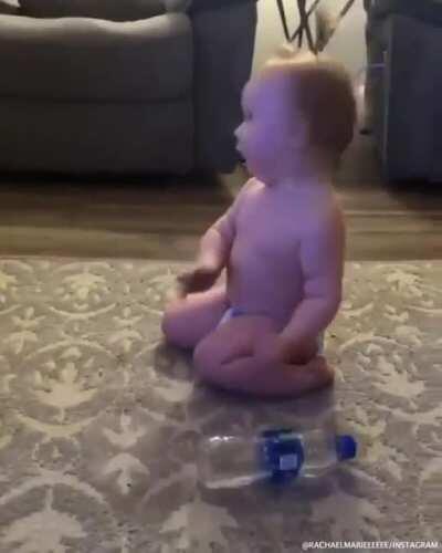 This bottle flipping baby