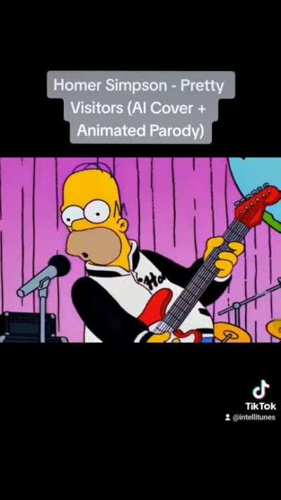 Homer Simpson sings Pretty Visitors (AI Cover + Animated Parody)