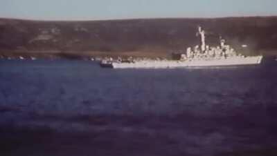 Argentine aircraft attacking the British task force in San Carlos Bay (1982, Falklands War).