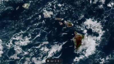 Satelite footage of the fire on hawaii