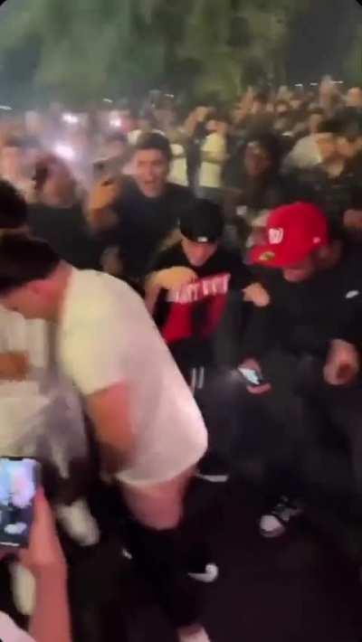 MC records too close to car, gets what he deserves, crowd catches MC disease and records him