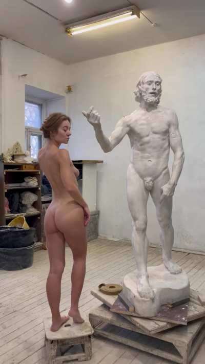 In the sculptor's studio