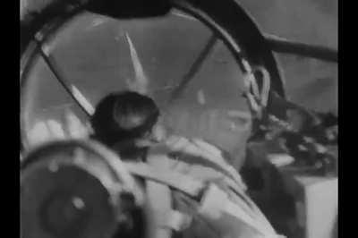 Heinkel He 111 Nose Gunner shooting up Polish aircraft on the ground in 1939