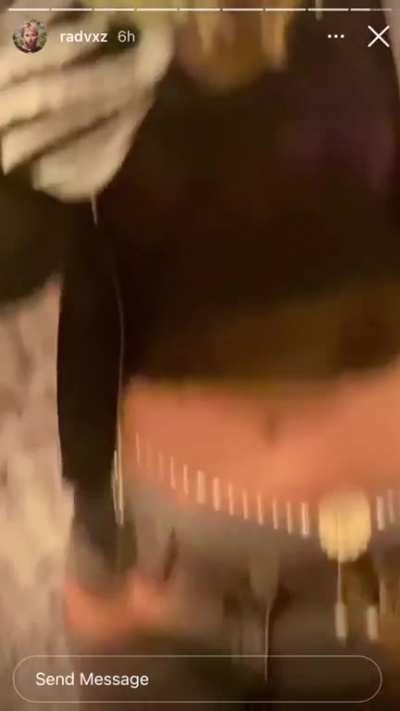 See through shirt from an Instagram story in November 2020