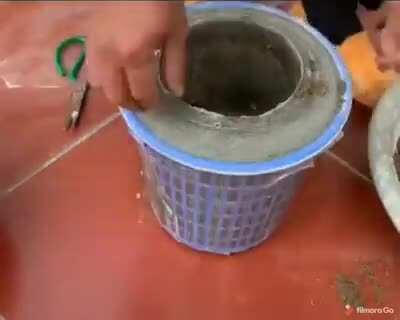 Making a cement stove