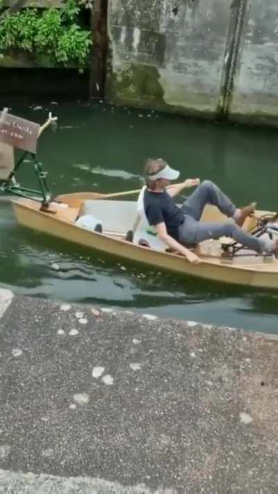 Pedal Pedal Pedal your boat, gently down the canal