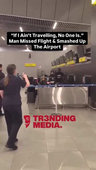 Man Misses Flight and Vandalizes Airport -