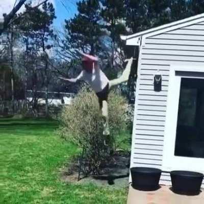 WCGW while trying to jump off a roof