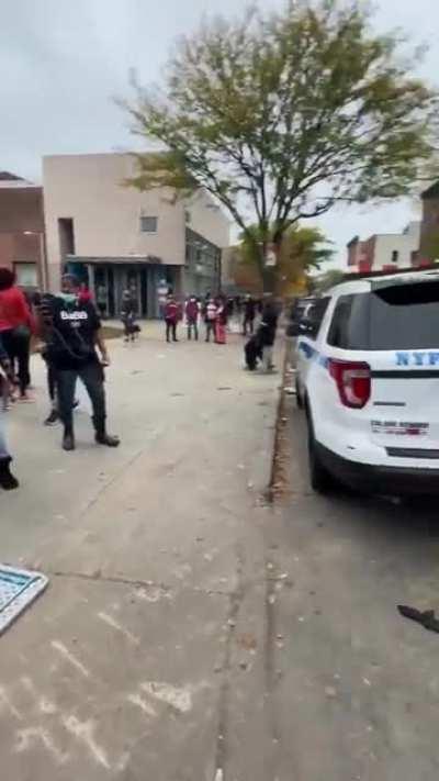 Today, the first day of early voting in New York, NYPD officers confronted community activists handing out PPE in front of an early polling site and then seized it.