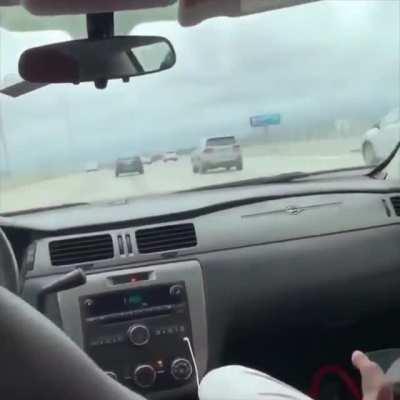 Teaching his friends how to swerve through traffic like an idiot