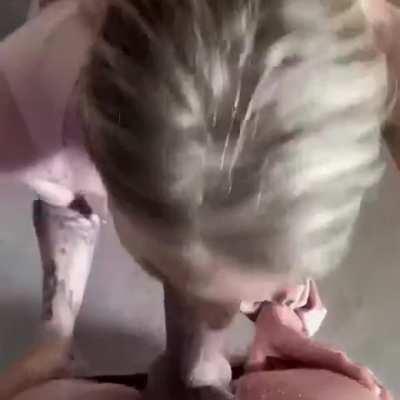 Pretty Blonde Sucking Cock