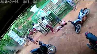 Huge Gate Falls On Two Kids