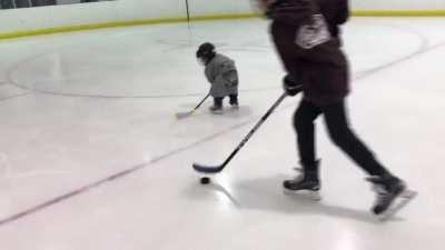 2.5 year old went to his first Stick and Puck