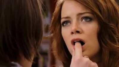 Emma stone sucking a guys finger