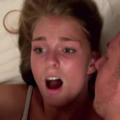 Hot blonde girls shows her real O-face