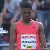 Long jumper nearly jumps the entire pit!